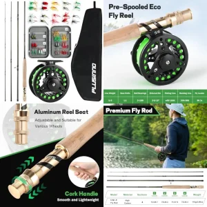 Fly Fishing Rod and Reel Combo, 4 Piece Lightweight Ultra-Portable