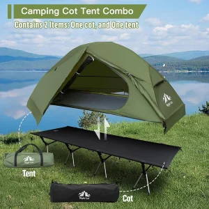 Elevated Camping Cot Tent with 16 Legs Heavy Duty