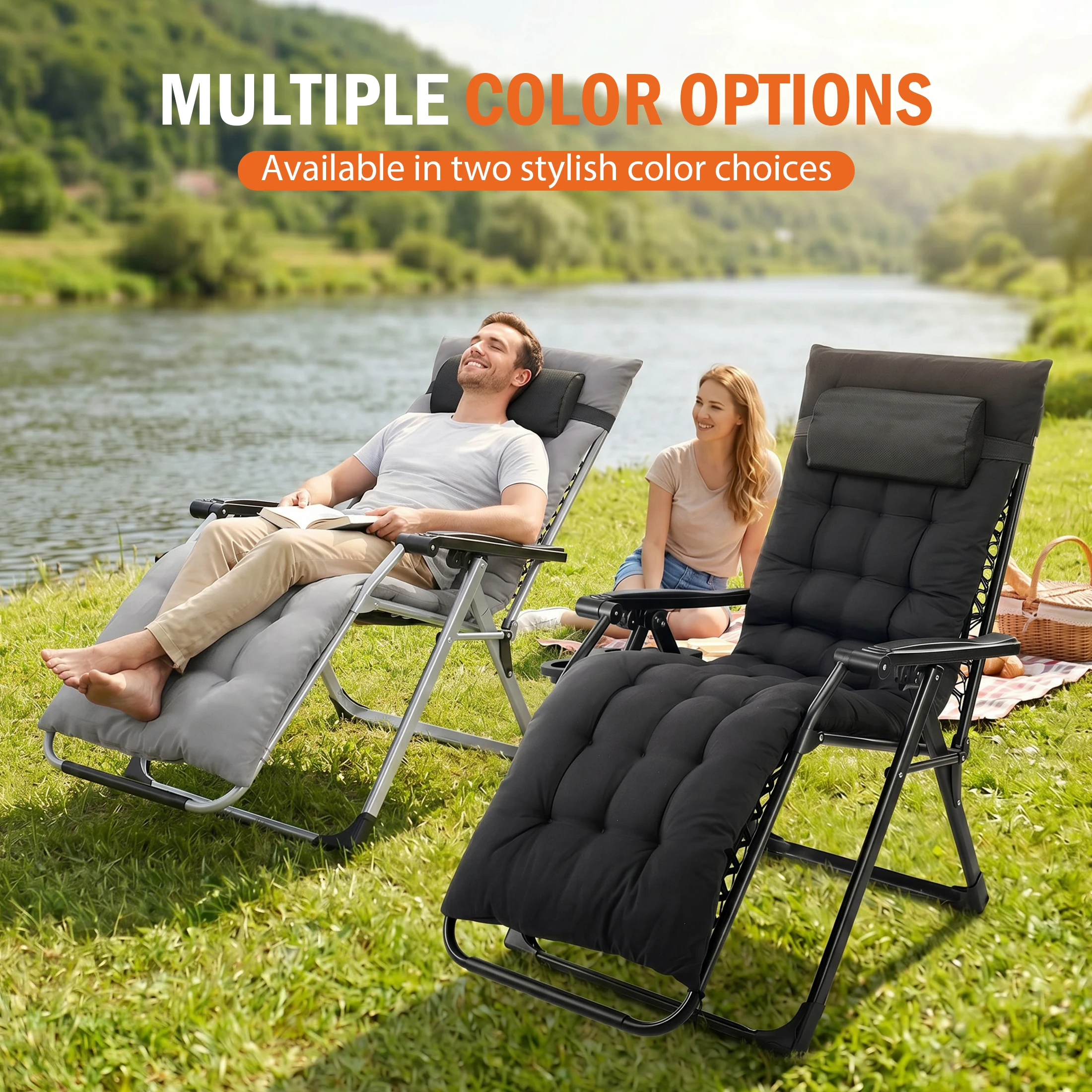 Gravity Reclining Camping Lounge Chair