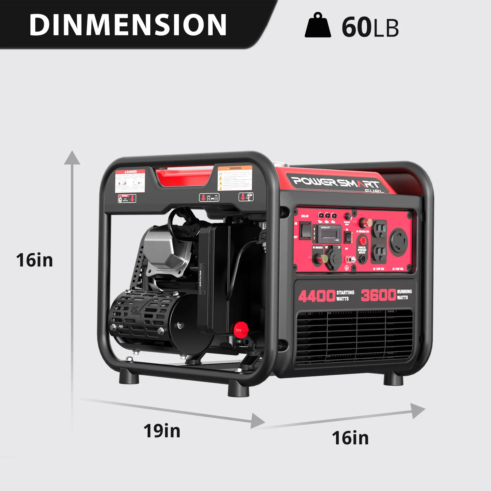 PowerSmart 4400W Inverter Generator Emergency Power