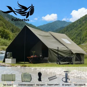 Inflatable Camping Tent with Extended Sun Canopy
