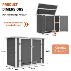 5x4 FT Outdoor Plastic Storage Shed